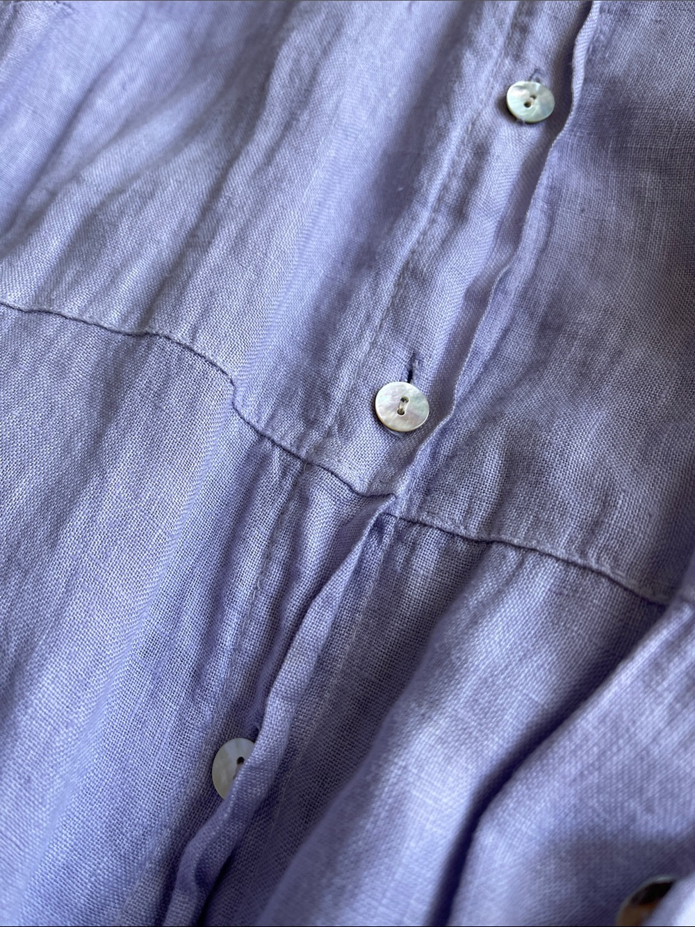 Italian 100% Linen Button-Front Maxi Dress in Lavender - Picture 8 of 9